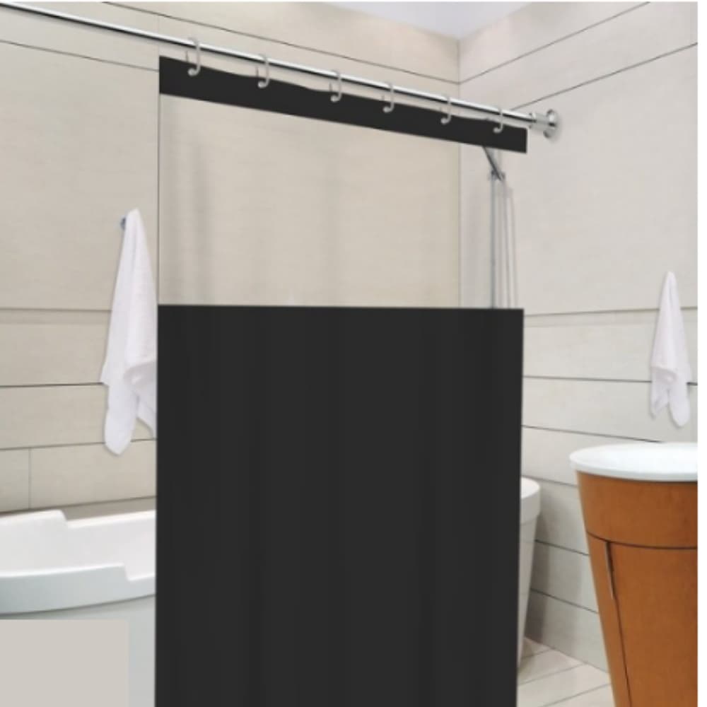 Cortina de Box Banheiro Com Visor Transparente Em PVC Antimofo