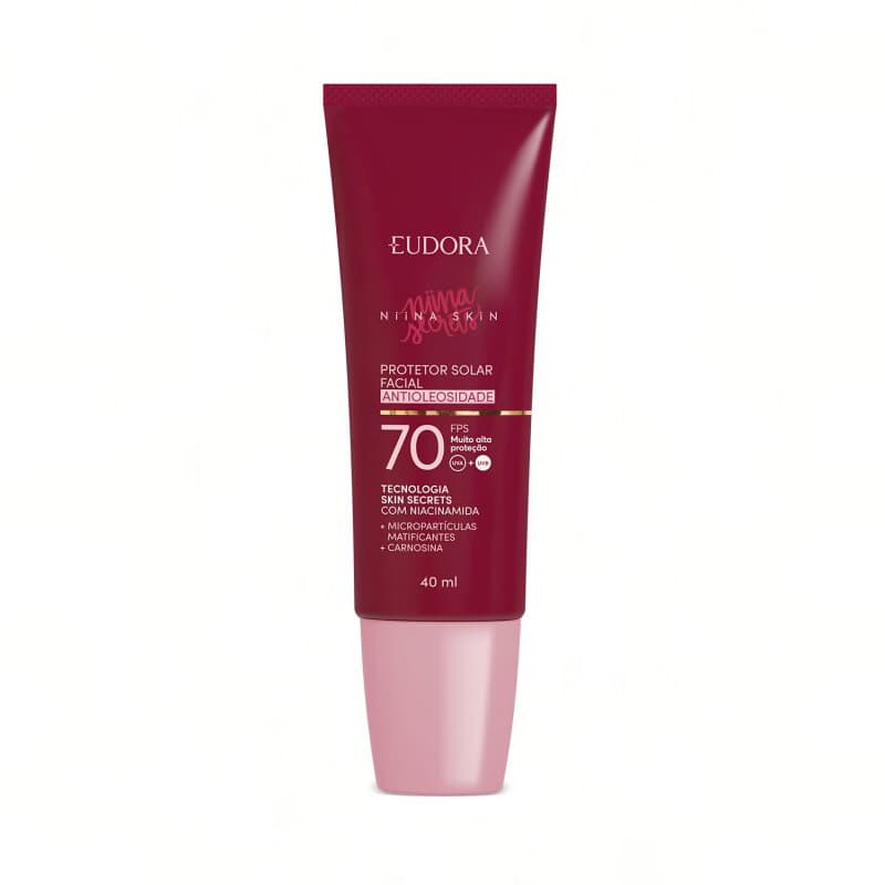 Protetor Solar Facial Antioleosidade FPS 70 Niina Skin 40ml Eudora