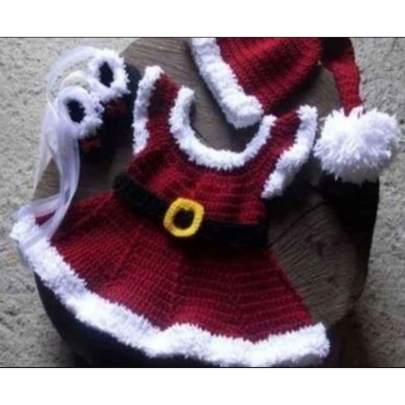 vestido para bebes e crianças de natal cm 3 peças