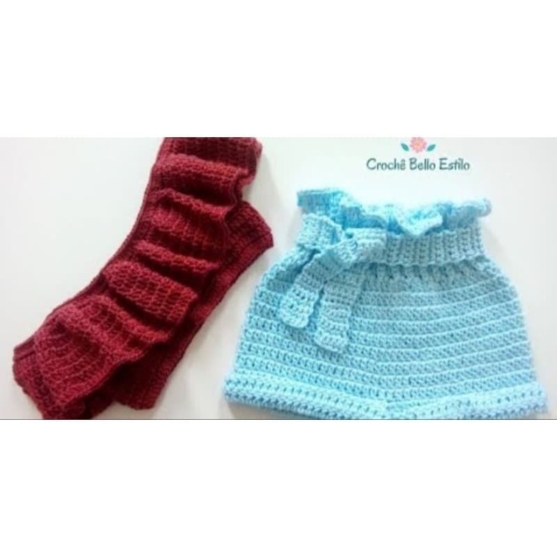 conjunto shorts, cropped em croche para bebes e crianças meninas