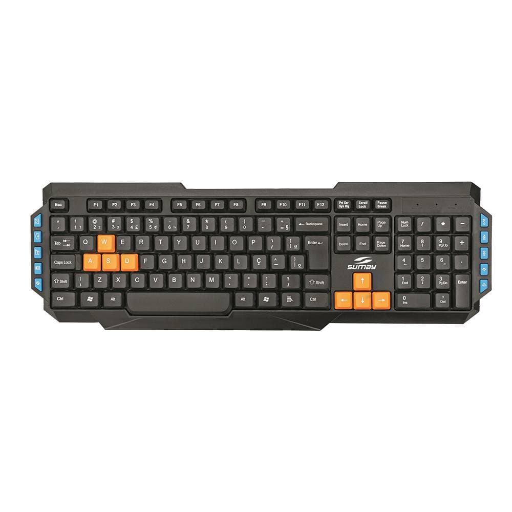 Teclado Gamer HOTKEY Multímidia ABNT-2 USB - 10 teclas laterais - Teclado para jogos TG1302 SUMAY