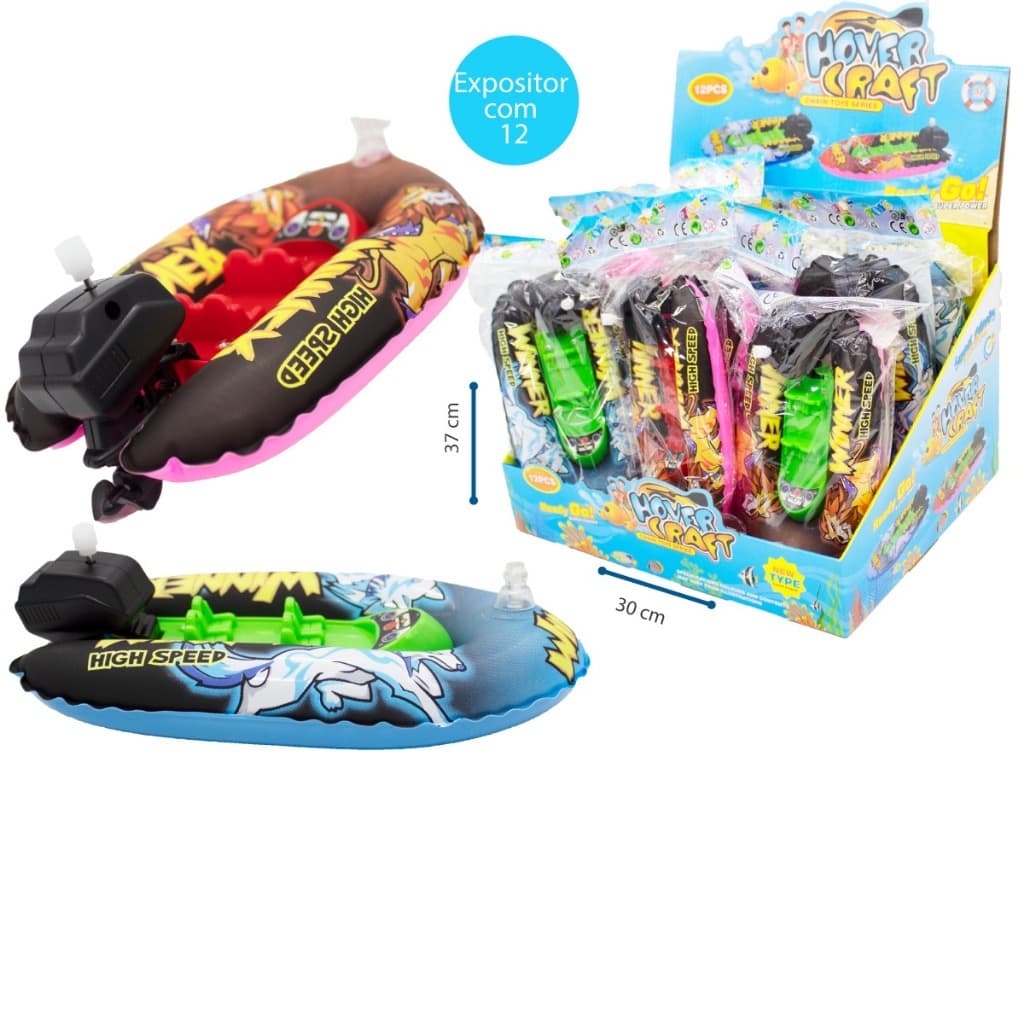 Barquinho De Brinquedo Anda Na Água Barco Bote Inflável Motor A Fricção