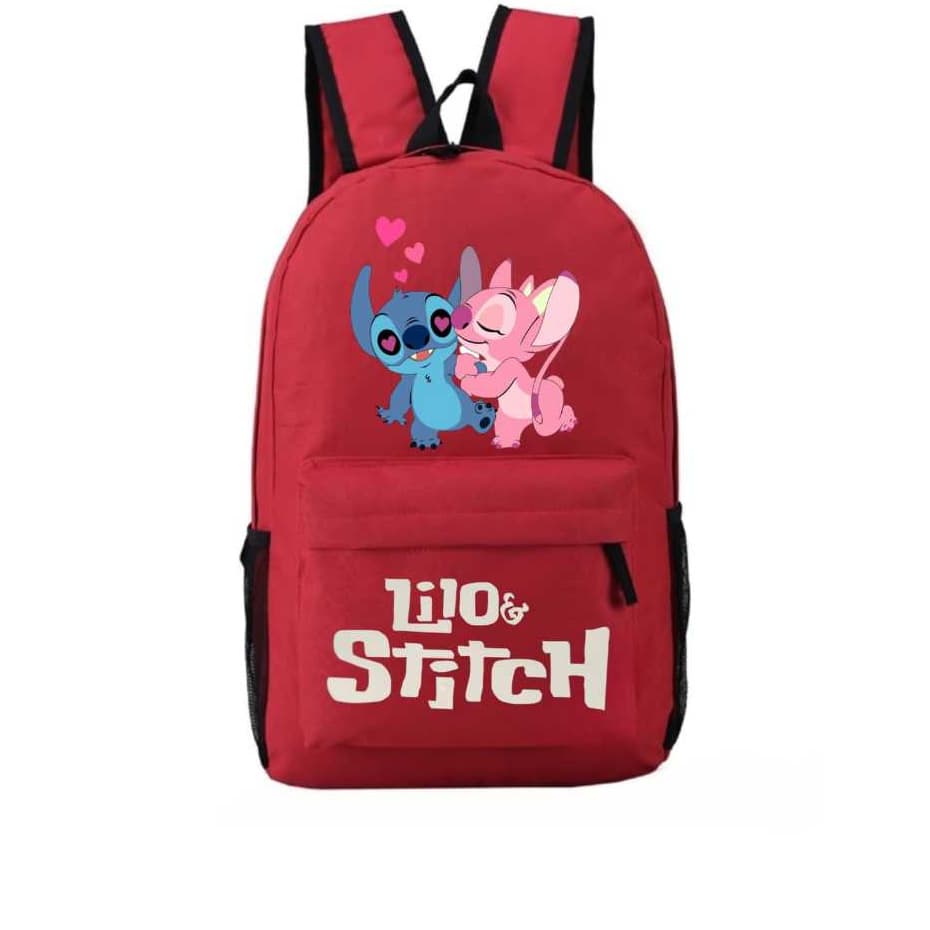 Mochila escolar Lilo Stich bolsa mochila vermelha Lilo stich