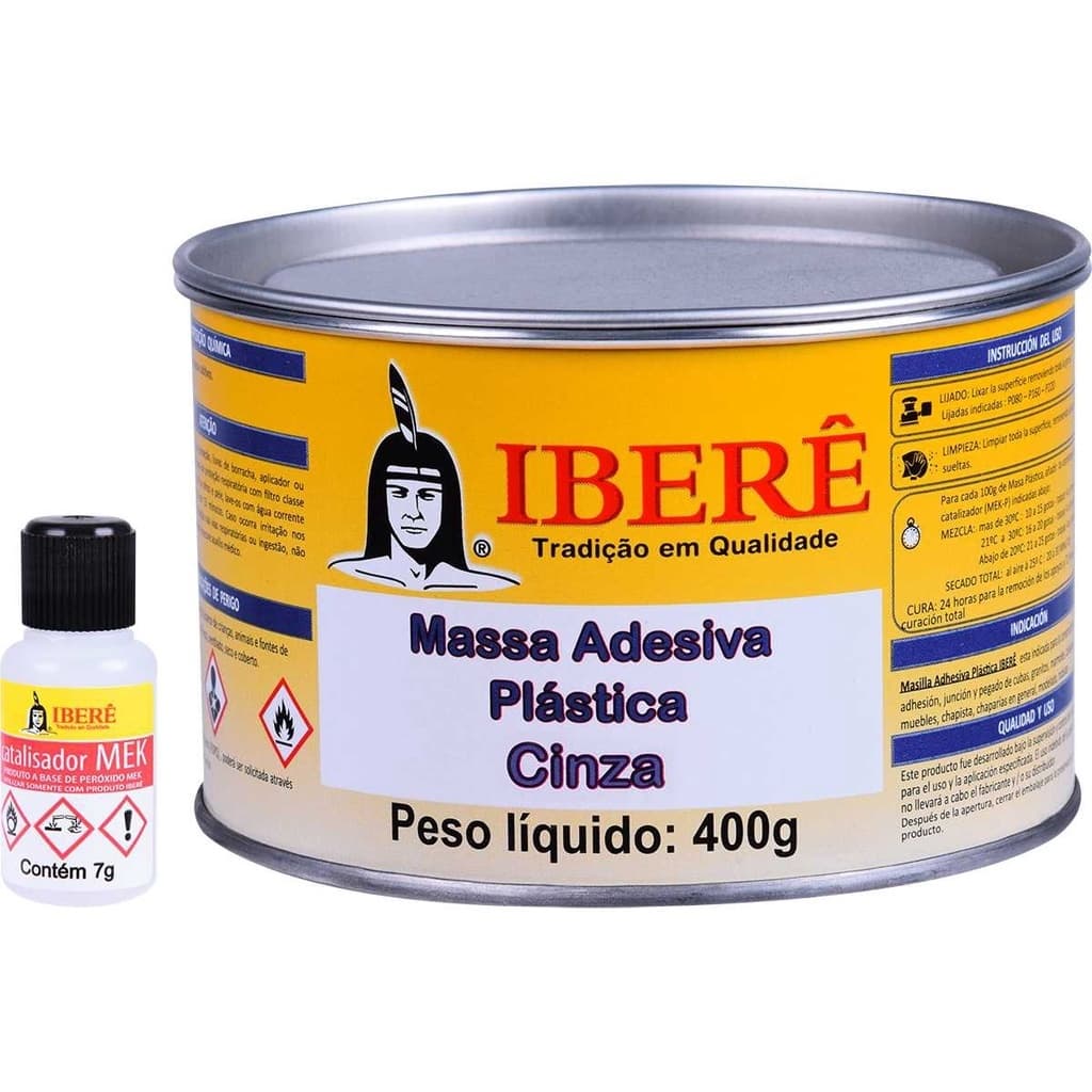 Massa Adesiva Plástica Cinza Ibere 400 g