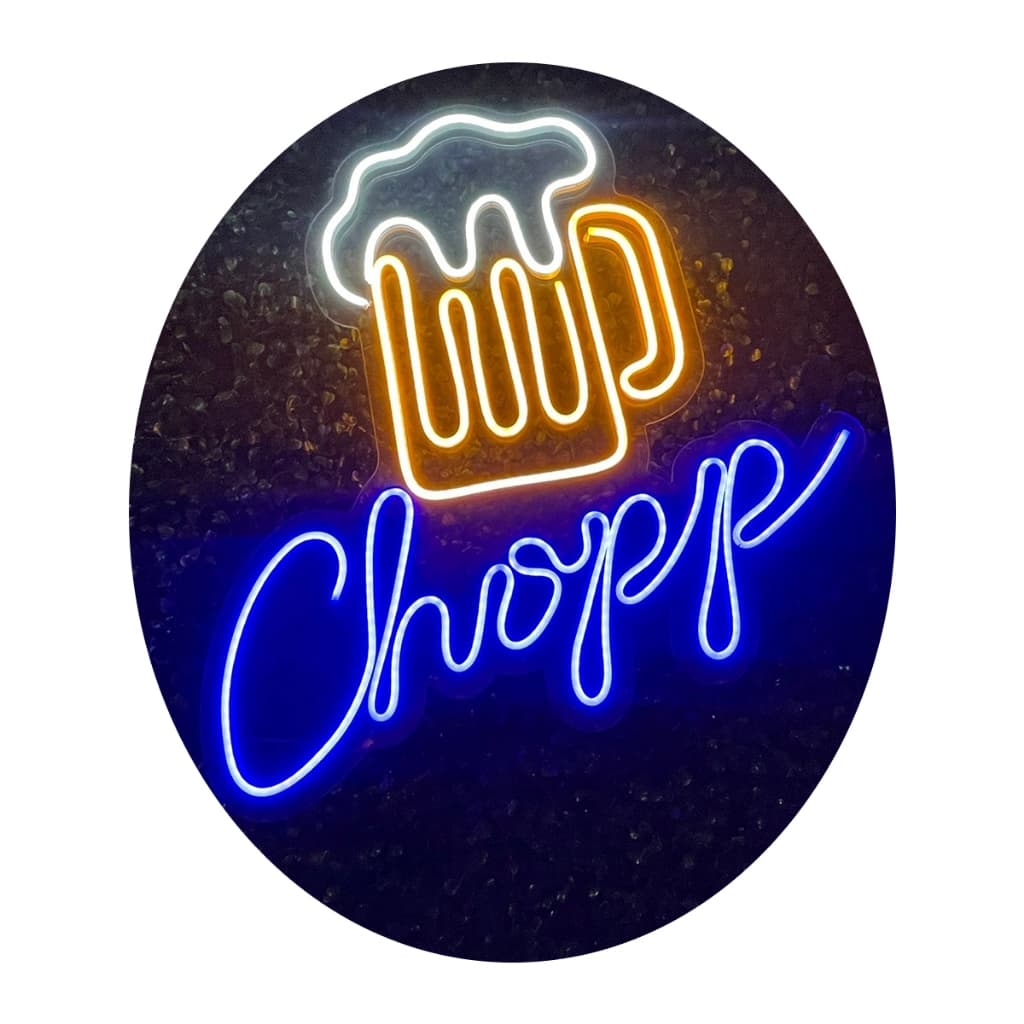 Painel Luminoso Led Neon Caneca Chopp Placa Iluminada Cerveja Breja Chop Acrílico