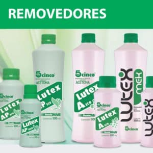 Acetona Removedor Lutex AP Eco, MEK ou A ECO 100ml ou 500ml Cinco Para Unhas Manicure Pedicure