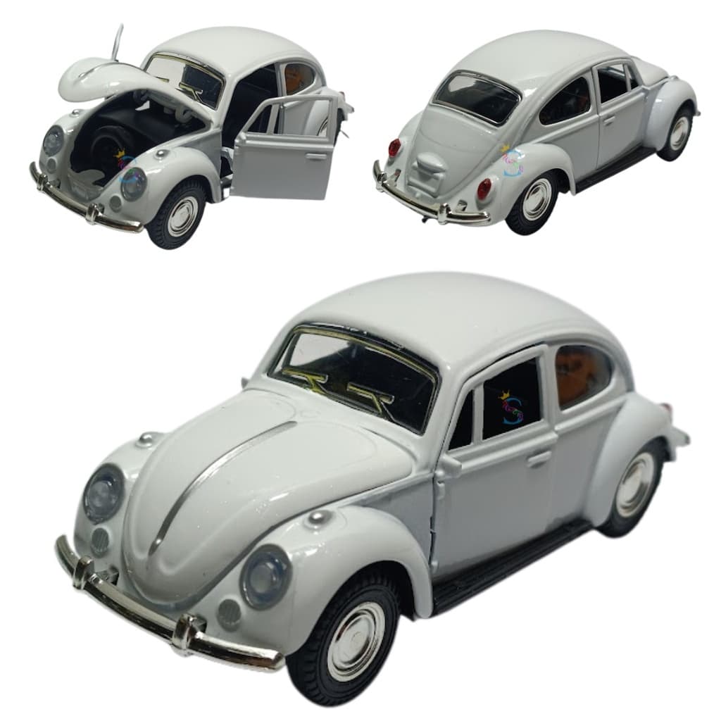 Carrinho Brinquedo de Alloy Modelo de Carro com Friccao Esportivo Fusca Colecionável