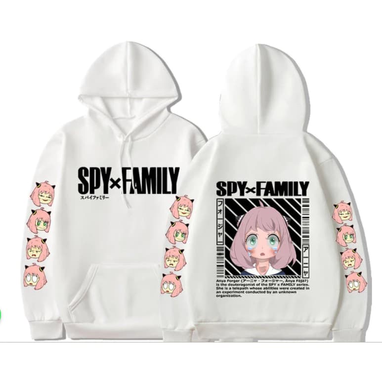 Blusa de Frio Anya Chorando Spy x Family Algodão Moletom Canguru Algodão Casaco Anime