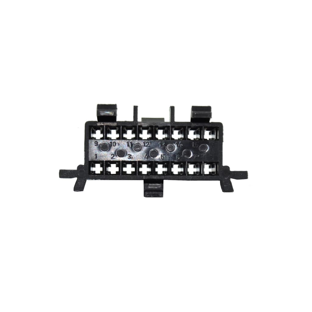 KIT CONECTOR OBD2 FÊMEA 16 PINOS PAINEL VW/FIAT + TERMINAIS
