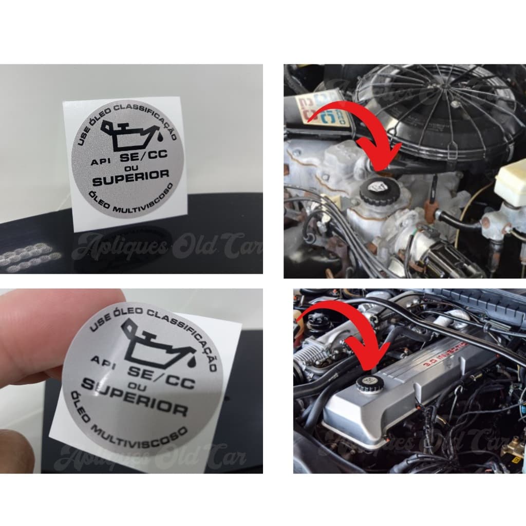 ADESIVO USE ÓLEO CLASSIFICAÇÃO MULTIVISCOSO  / TAMPA DO ÓLEO MOTOR  / TAMPA DE VÁLVULAS LINHA GM