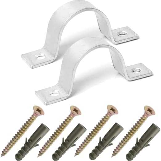 10 KITS Abraçadeira Tipo U Para Canos - Tubos - Eletrodutos - Mangueiras - Com Parafusos e Buchas  Abraçadeiras Alumínio Tubulação Externa 1/2 Polegada