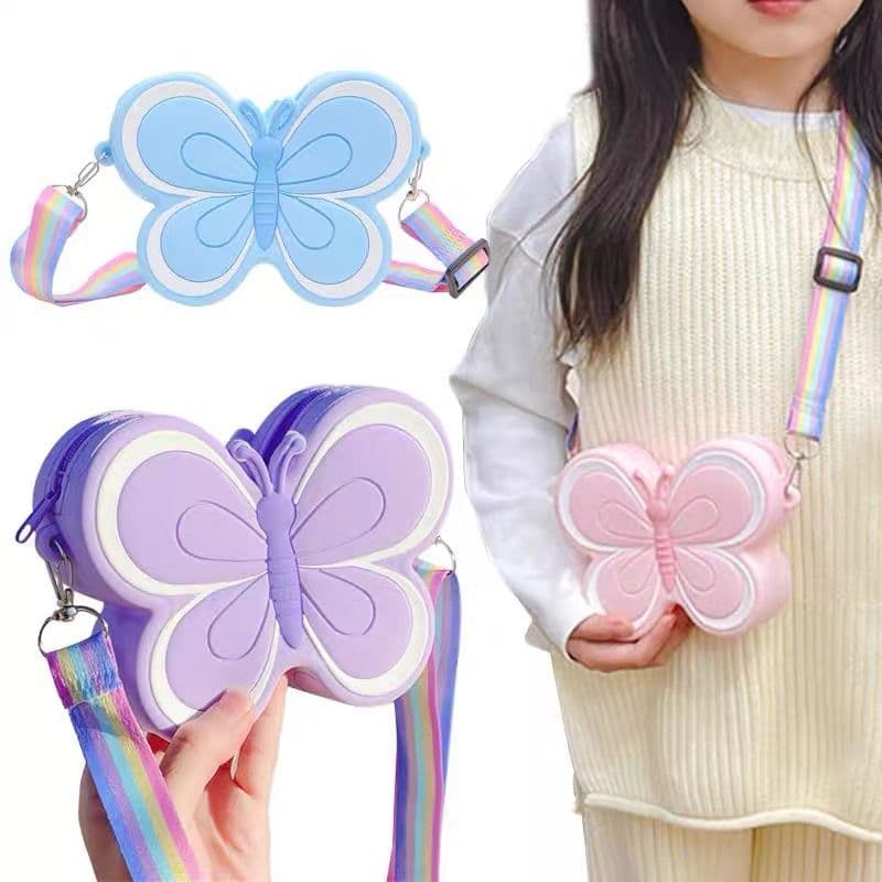 Bolsa Pop It Mochila Infantil De Silicone-Borboleta