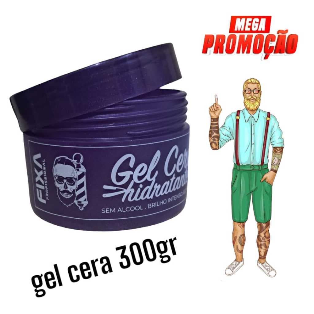 KIT 12 UNDS GEL CERA 300GR BARBEIRO PROFISSIONAL CABELO BABY HAIR TRANÇAS MODELADOR FIXADOR