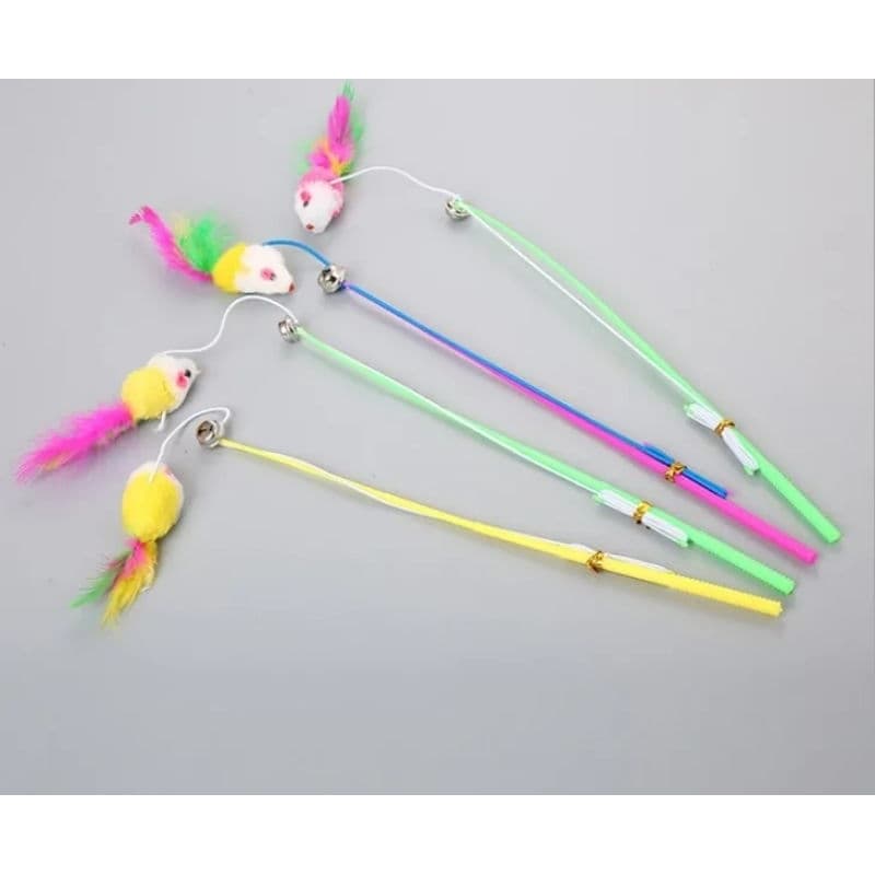 Varinha com Rato,ratinho de pelúcia. vara,bastão divertido para Gatos brinquedo interativo com Rato 30cm
