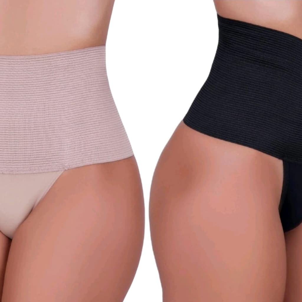 Kit 2 Calcinhas  Cinta Modeladora Segura Barriga