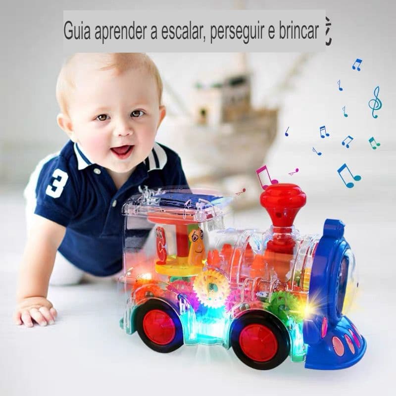Trenzinho Musical Infantil Á Pilha Bate E Volta Com Luzes Brinquedo Educativo Funcional