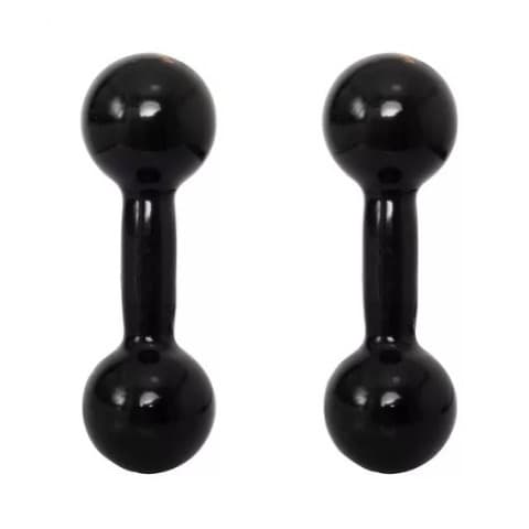 Par de halteres emborrachado 3kg preto bola exercícios em casa