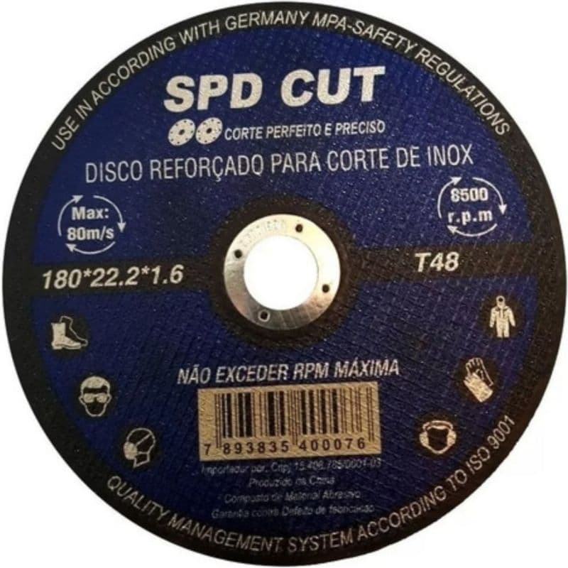 10 x Disco de Corte Para Inox, Ferro, Alumínio, 7 Polegadas