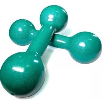Par de halteres emborrachado bola 3kg verde (6kg total)
