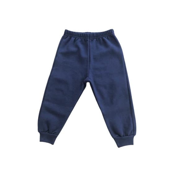 Calça de moletom infantil menino peluciada AZUL MARINHO unissex menino e menina 100% algodão tamanho 2 a 10
