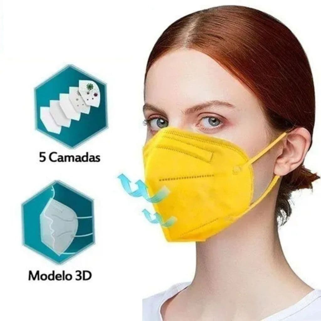 Kit 500 Máscara Kn95 Proteção 5 Camada Descartavel  Pff2 N95