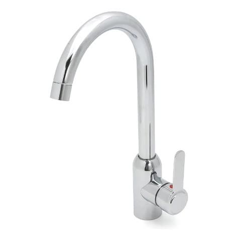 Torneiras de cozinha montadas em tubos inclinados Torneira de água fria única Girar 360 graus Torneira de aço inoxidável Acessórios de torneira de água