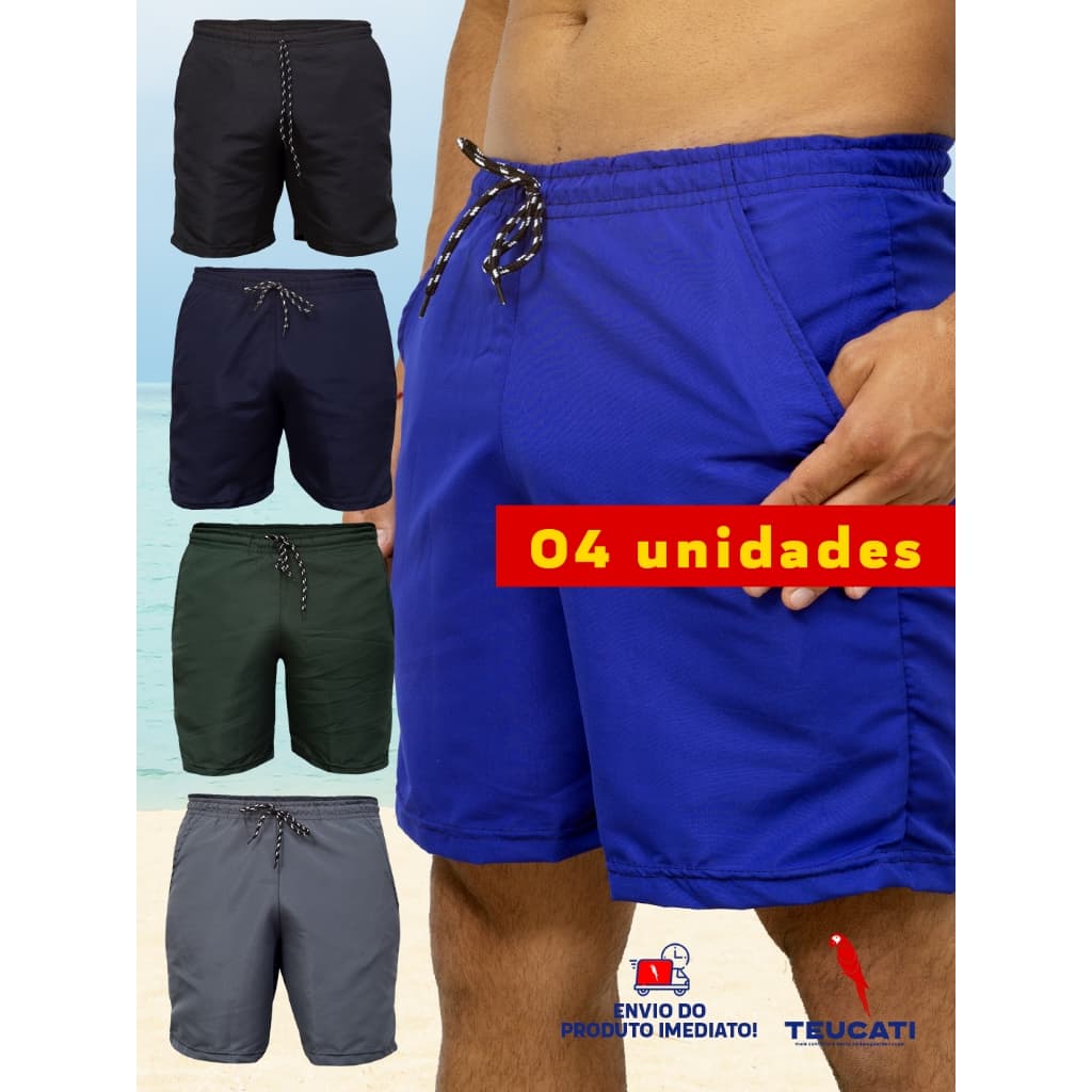 Kit 3 Shorts de Tactel Masculino Moda verão