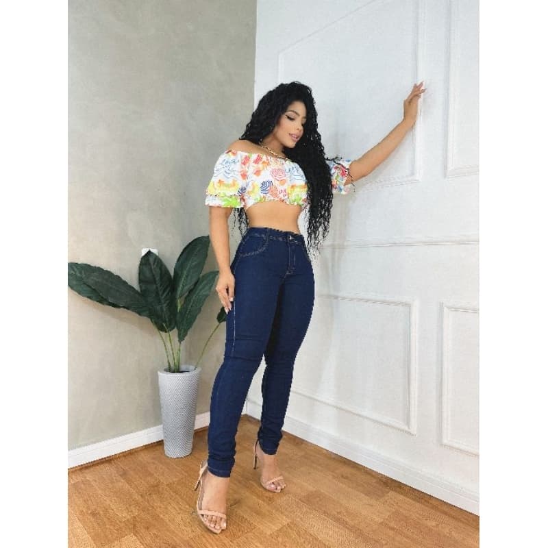 Calças Feminina Jeans Skinny Cintura Alta Com Lycra Levanta Bumbum Lançamento jeans premiu.