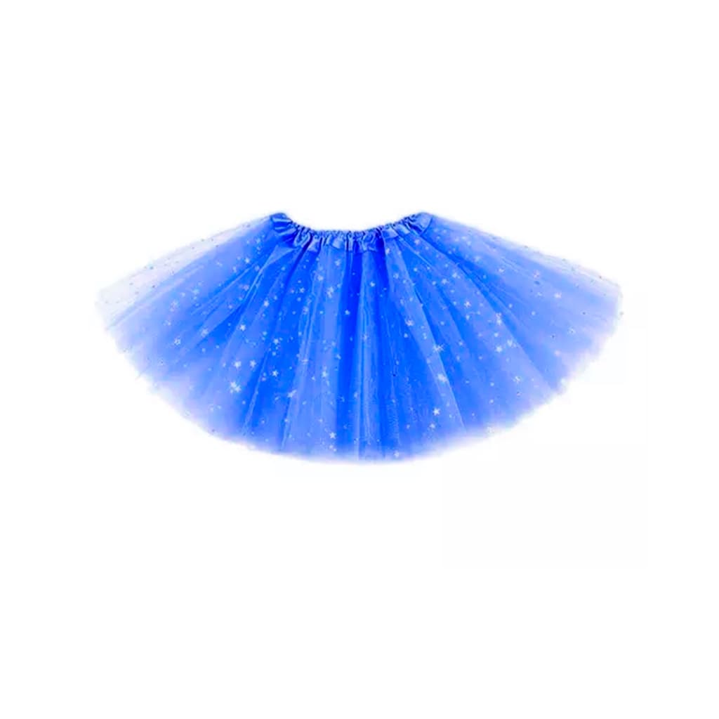 Saia Tule Adulto Colorida C/Brilho Festa Carnaval 40 Cm Tutu