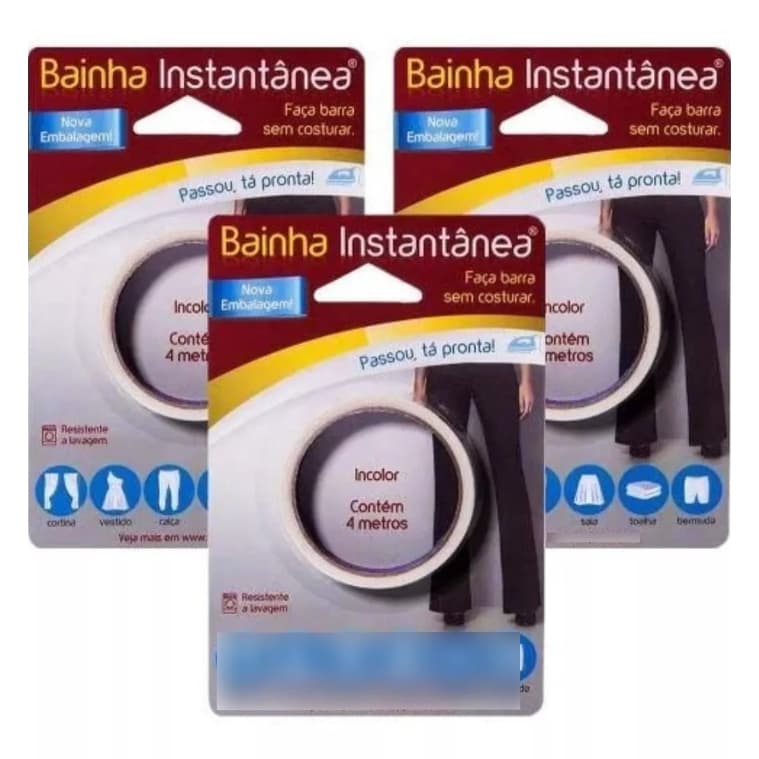 12 METROS Fita Bainha Kit 3 Instantânea Magica Faça Barra Sem Costura