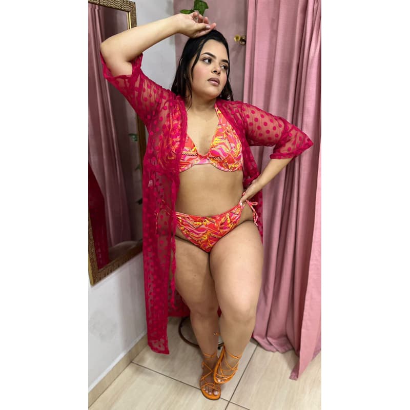 Saída de praia kimono longo feminino