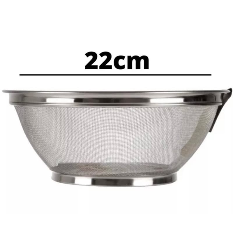 Cesta Escorredor Multiuso Aço Inox Para Massas Macarrão Frutas 22cm Legumes Arroz Feijão Peneira