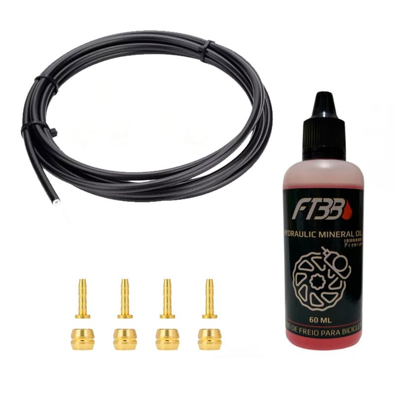 Kit Mangueiras + 60ml Fluido Freio Hidráulico + 4 Olivas e Pinos