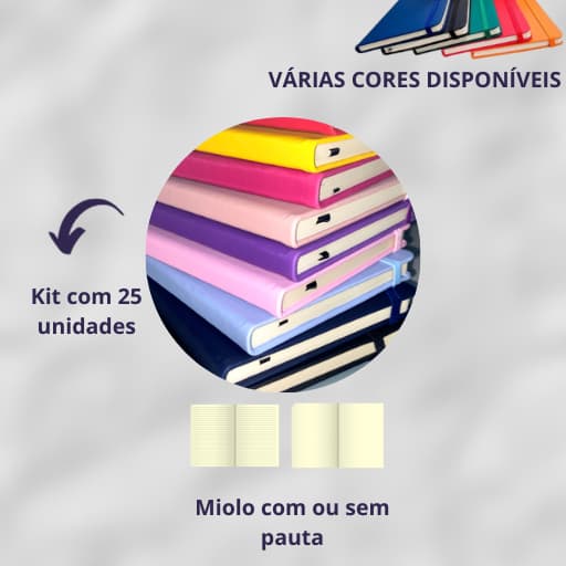 Kit 25 cadernetas Moleskine 21x14, COM OU SEM PAUTA