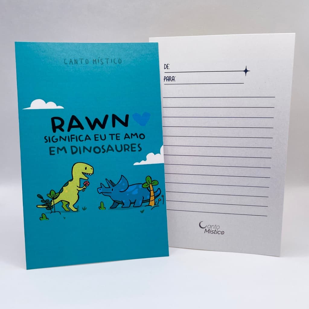 Cartão Presente Rawn significa "eu te amo" em dinossaures <3 Dinossauro