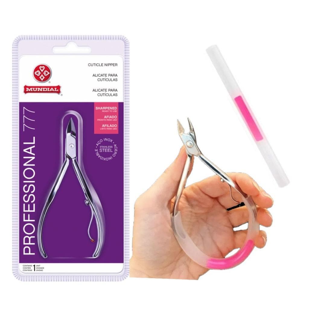 1 Alicate Mundial 777 + 1 Mola Silicone Manicure Unha Profissional