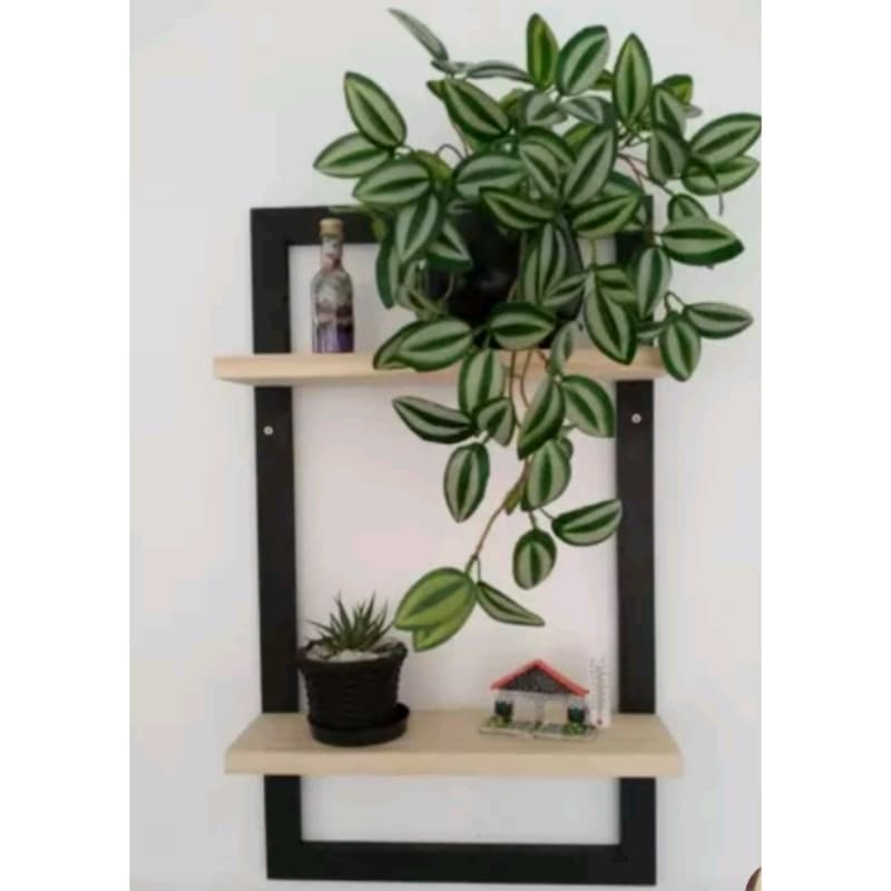 Quadro decorativo com duas prateleiras 33x30 quadro sala