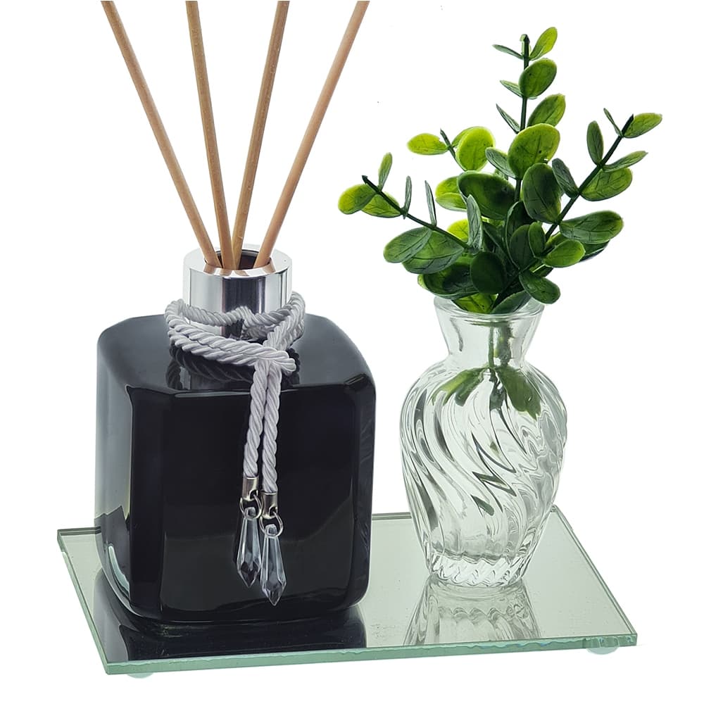 Kit Decorativo Mini Aromatizador Difusor Sala Escritorio Presente Bandeja Enfeite