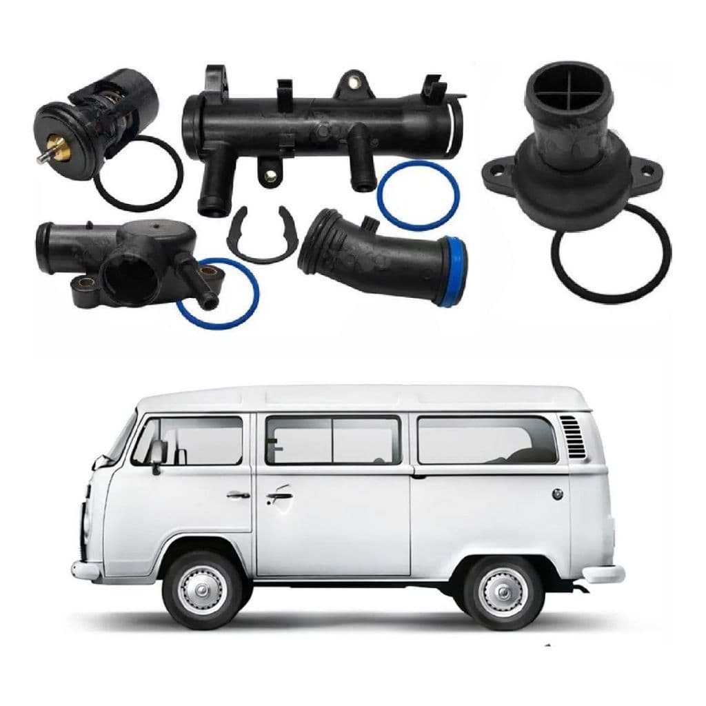 Kit cavalete Valvula Termostatica+carcaça+tampa+tubo +flange para Kombi 1.4 Flex