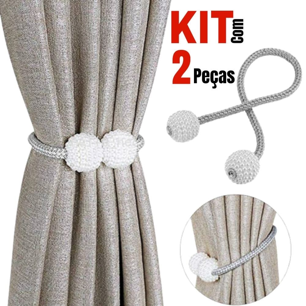 Kit 2 Peças Ímã Cinto De Cortina De Tecido Corda Imitação De Pérolas Fivela Livre De Volta Clipe CP07610