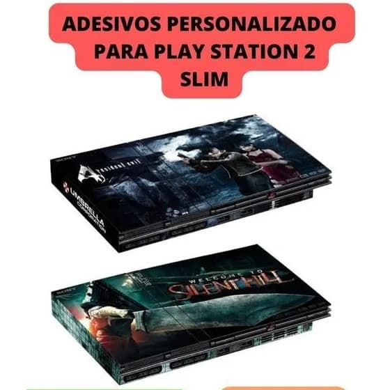Skin Adesivo fotografico brilho Para Ps2 Slim varios personagens temas Em Alta Resolução play2 playstation 2 alto brilho