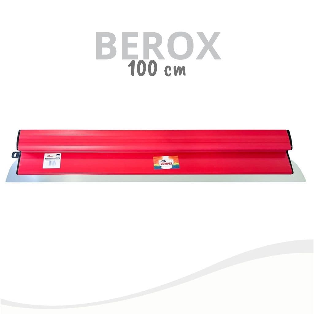 Desempenadeira Berox Compel 100cm Aço Inox com Lâmina Flexível Lisa Para Massa Corrida