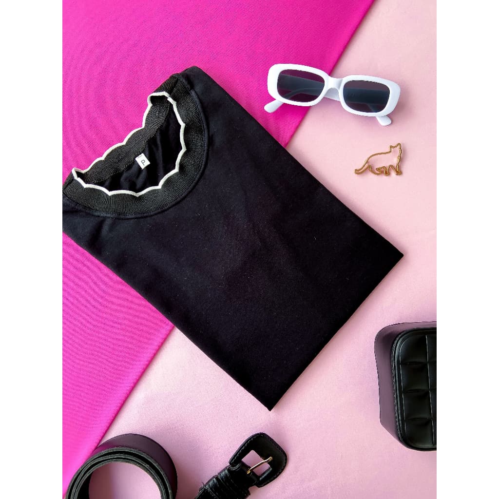 Blusa Tshirt Camiseta Gola Lurex Lisa Basica