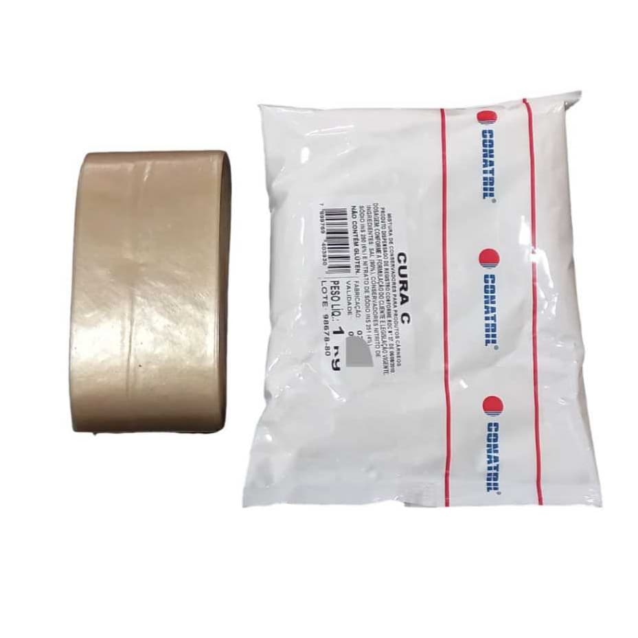 kit sal de cura tipo 2 e tripa para salame cal 45 10mt