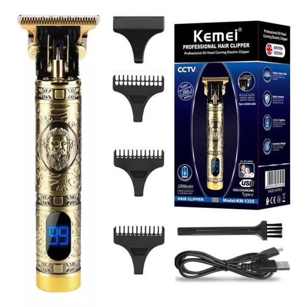 Máquina De Acabamento Pezinho E Barba Sem Fio Kemei Km-1325