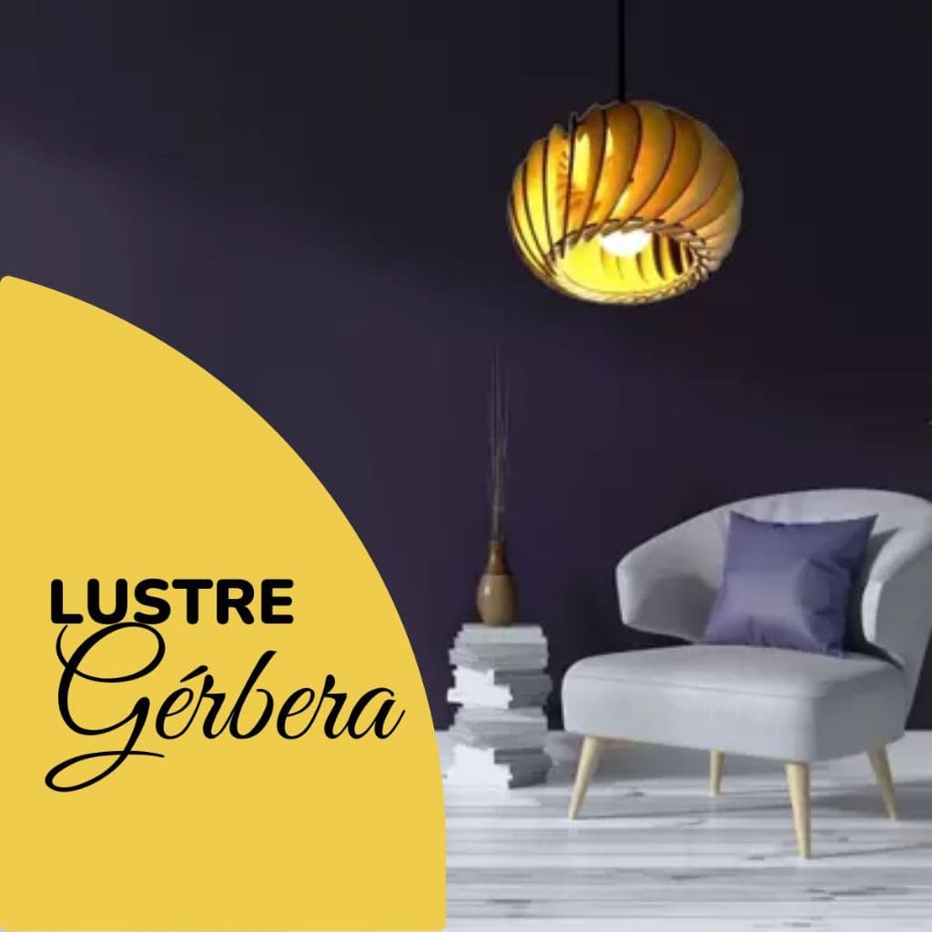 Lustre Pendente Gerbera em MDF Cru com luminária pendente para fins decorativos em alta qualidade