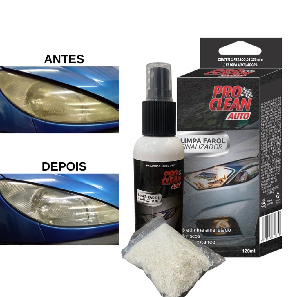 Revitalizador Liquido Limpa e Renova Farol Amarelado Sem Polir Sem Lixar 120ml