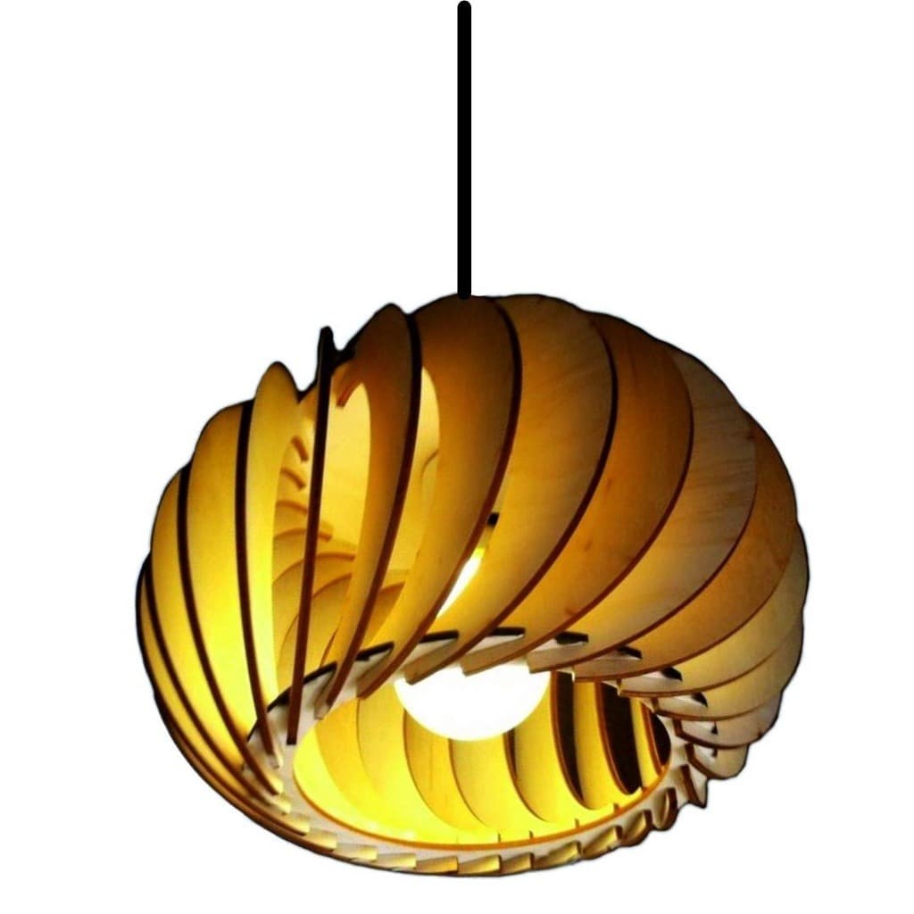 Lustre Pendente Gérbera em MDF Cru com Luminária pendente modelo exclusivo para fins decorativos do seu ambiente.