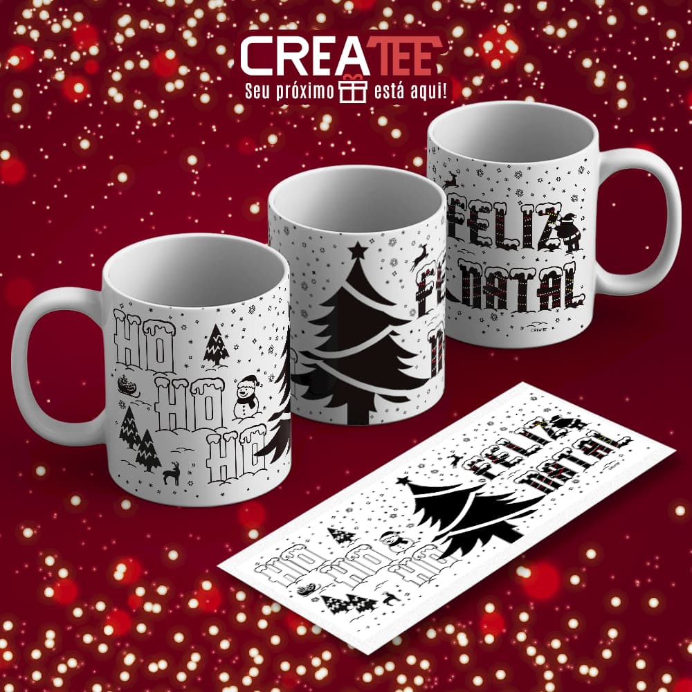 Caneca & Xícara - Ho Ho Ho - Feliz Natal