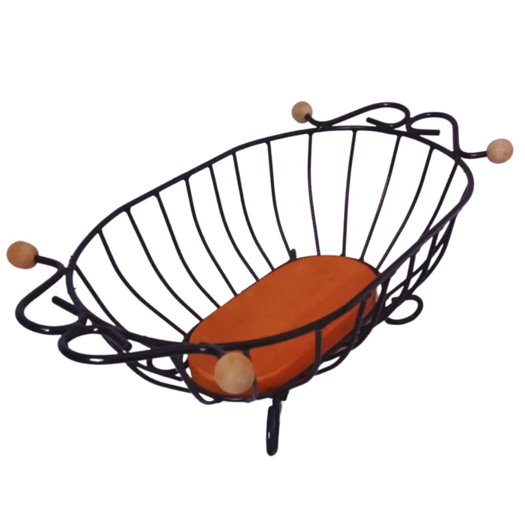 Suporte para frutas oval de mesa artesanal